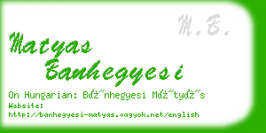 matyas banhegyesi business card